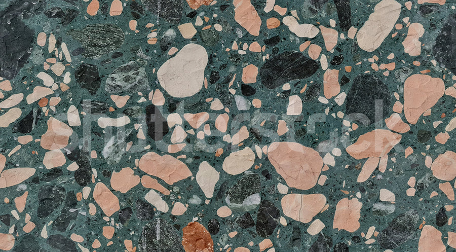 Terrazzo Bold, Emerald Mural Wallpaper