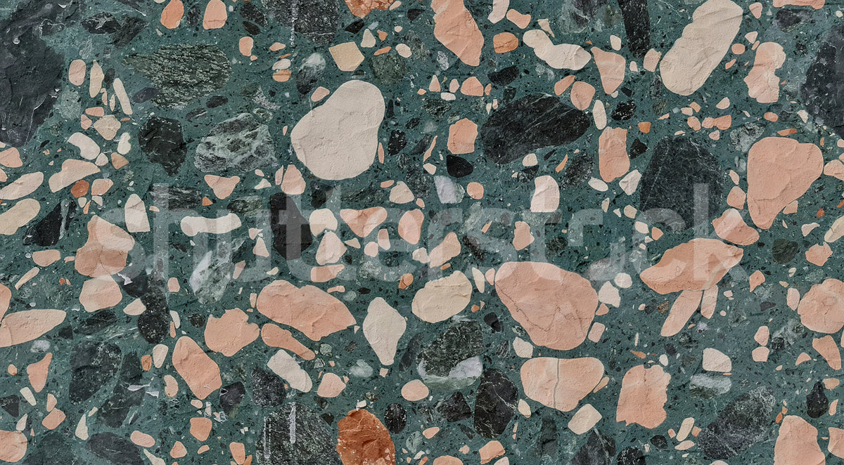 Terrazzo Bold, Emerald Mural Wallpaper - pure wallpaper artwork