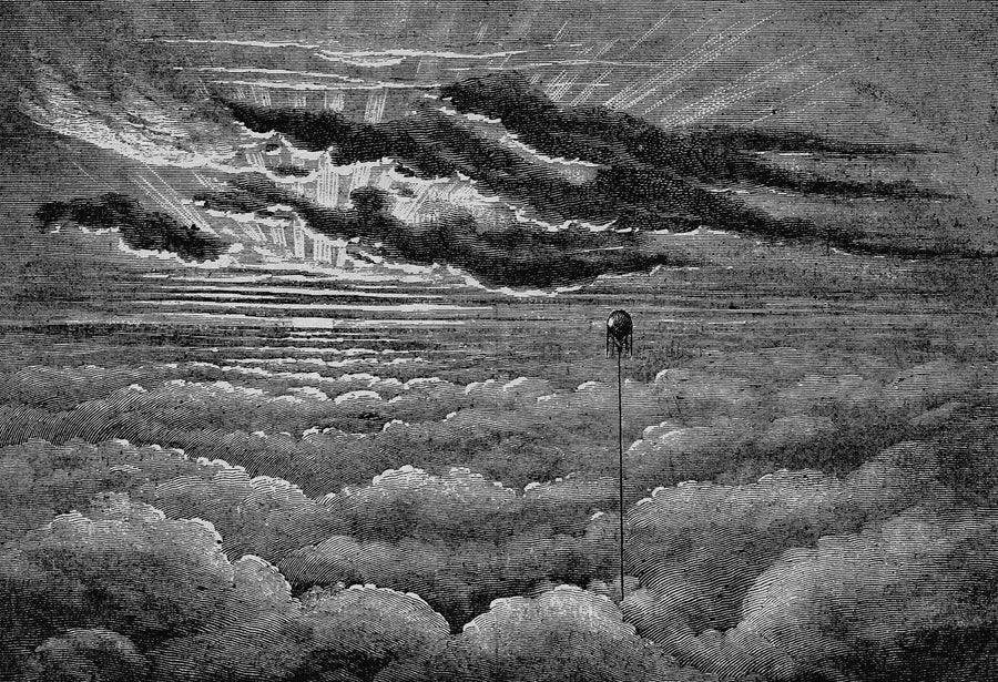 Balloon in the Sky, Graphite Mural Wallpaper