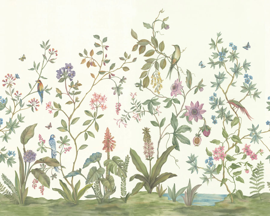 Chinoiserie, White Mural Wallpaper