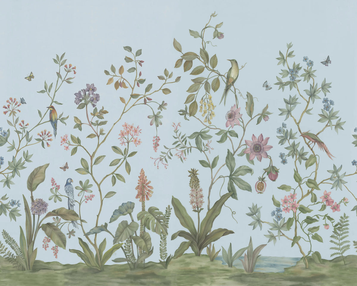Chinoiserie, Blue Mural Wallpaper - pure wallpaper artwork