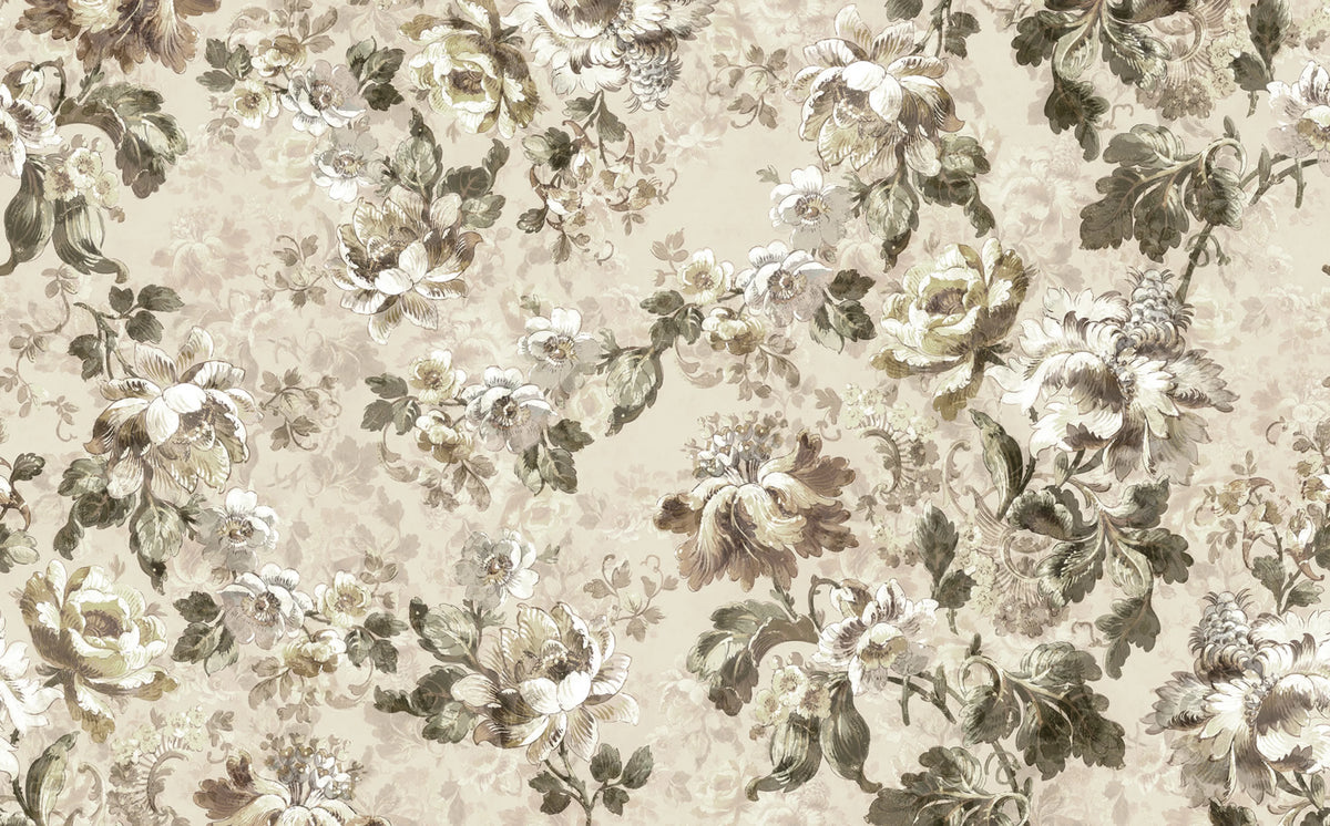 Roses, Beige Mural Wallpaper - pure wallpaper artwork