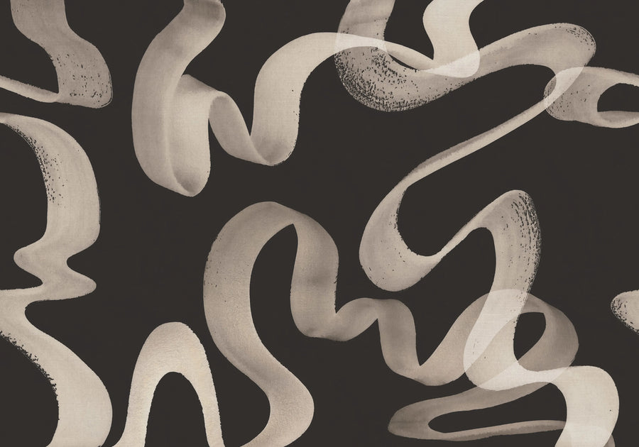 Waves, Black Mural Wallpaper