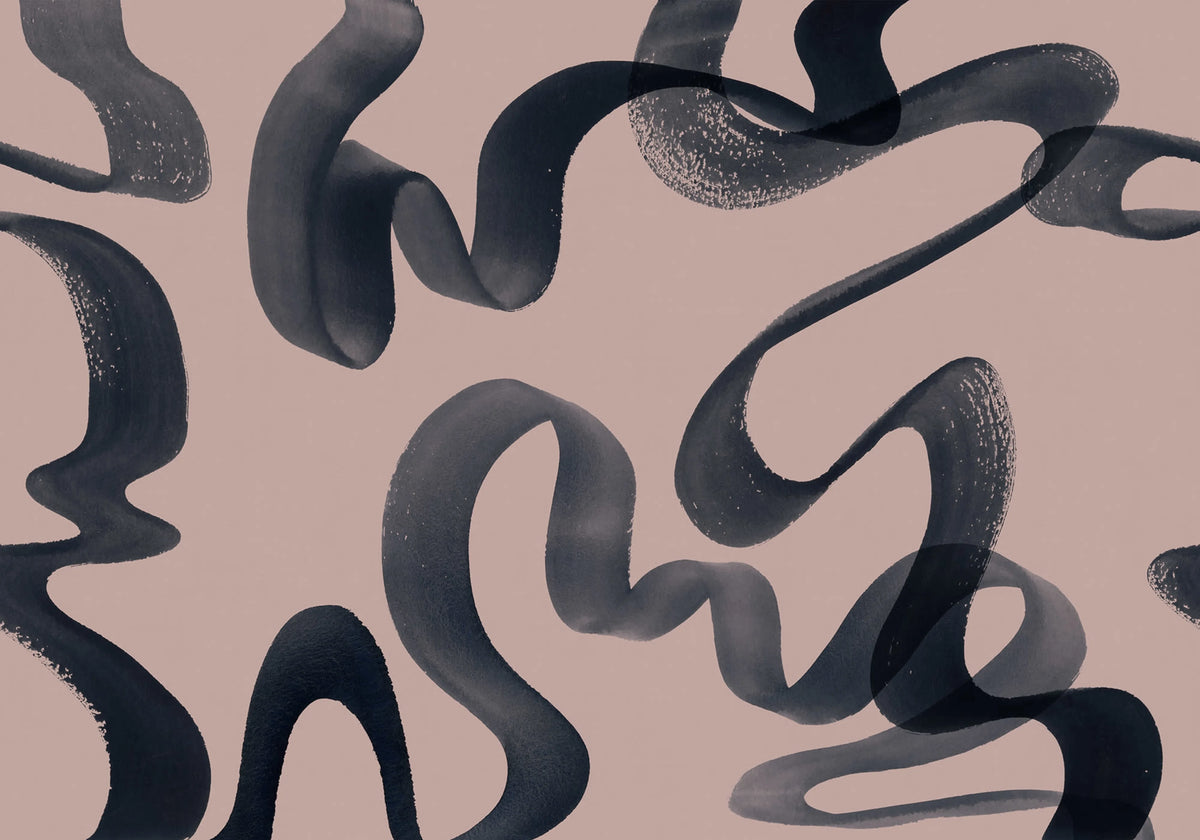 Waves, Pink Mural Wallpaper - pure wallpaper artwork