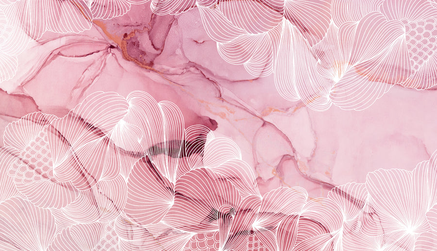 Opulence, Magenta Mural Wallpaper