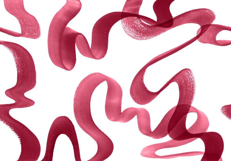 Waves, Magenta Mural Wallpaper