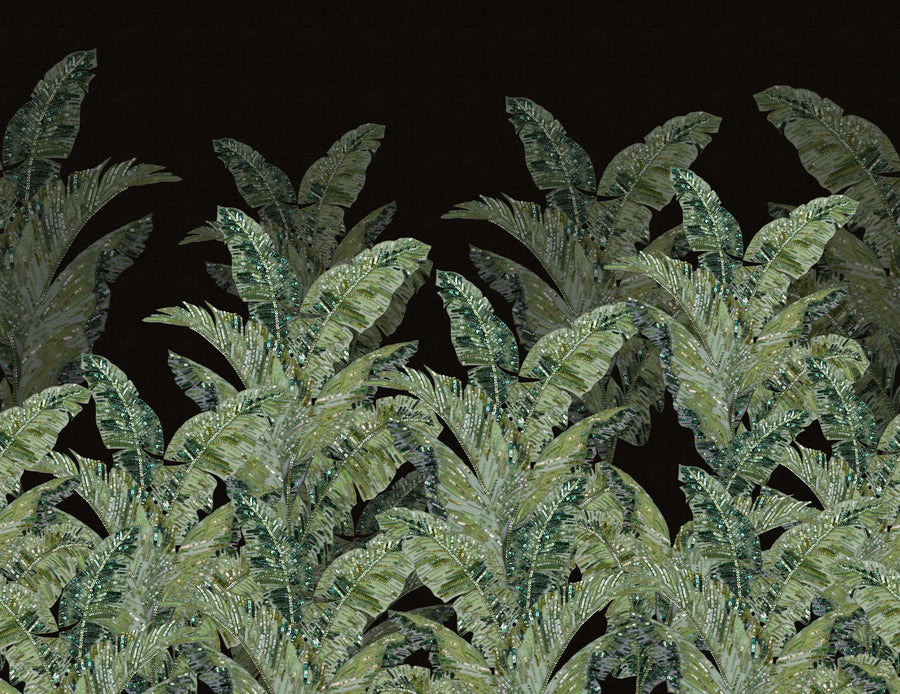 Jungle Pearl, Black Mural Wallpaper