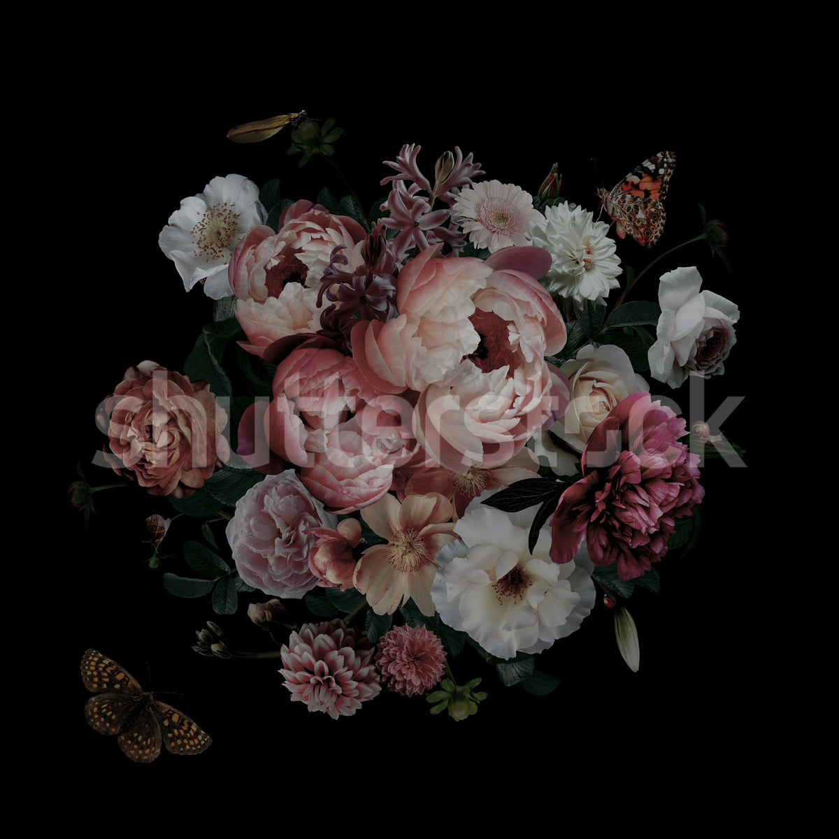 Dark Bouquet Mural Wallpaper - pure wallpaper artwork