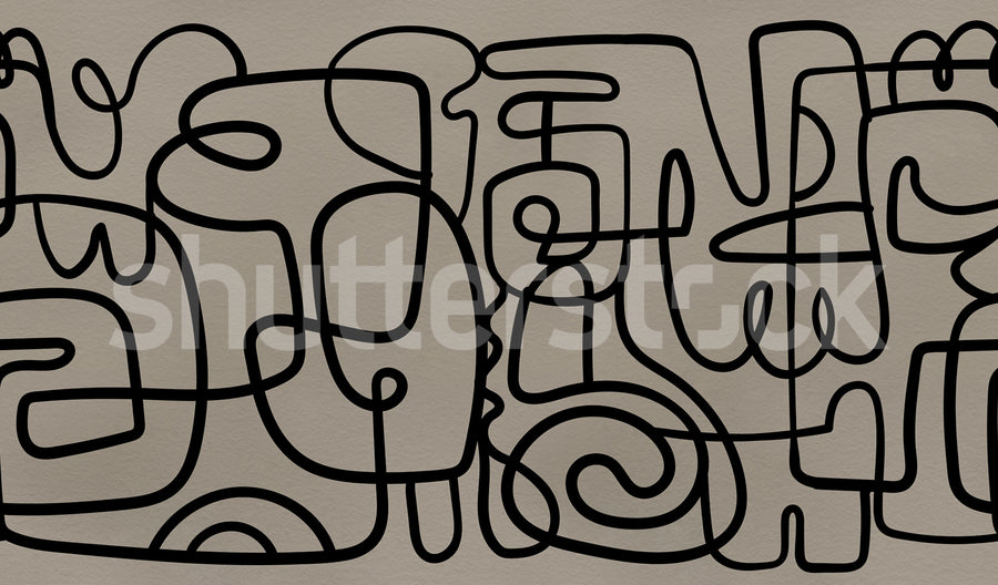 Artsy, Warm Gray Mural Wallpaper
