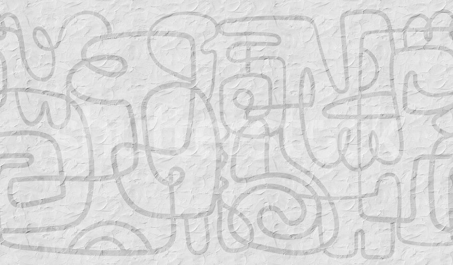 Artsy, Soft White Mural Wallpaper