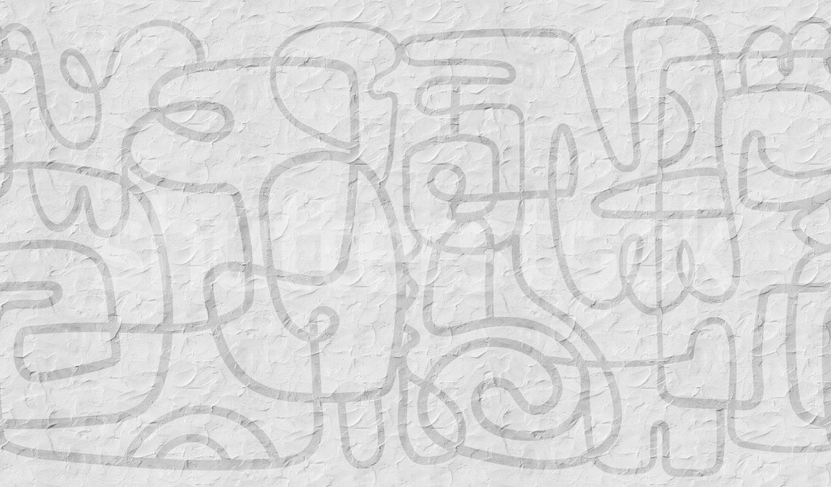 Artsy, Soft White Mural Wallpaper - pure wallpaper artwork