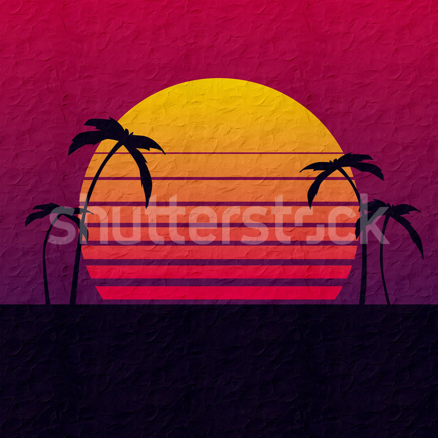 Miami Sunset Mural Wallpaper