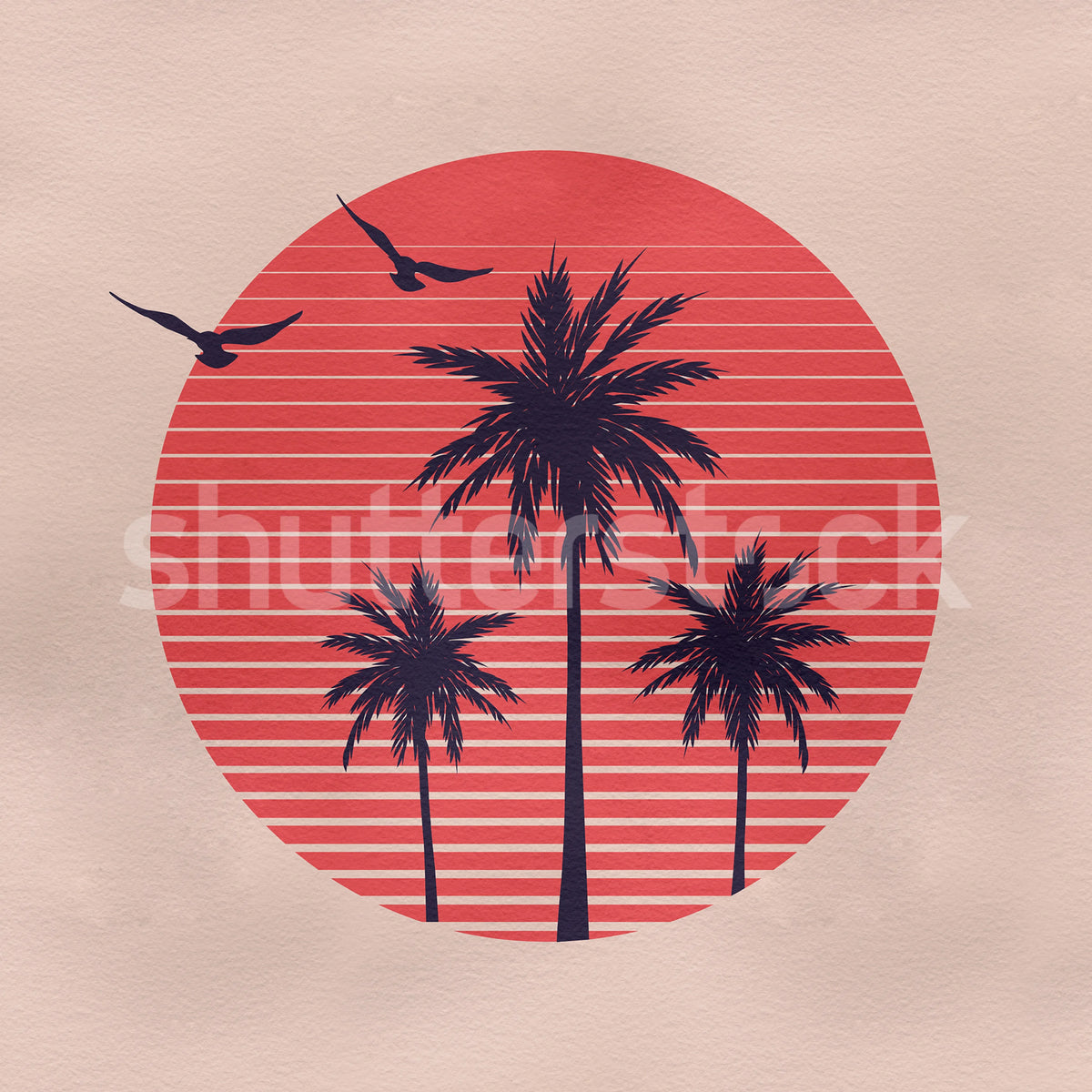 Palms, Soft Pink Mural Wallpaper - pure wallpaper artwork