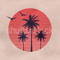 Palms, Soft Pink Mural Wallpaper - pure wallpaper artwork