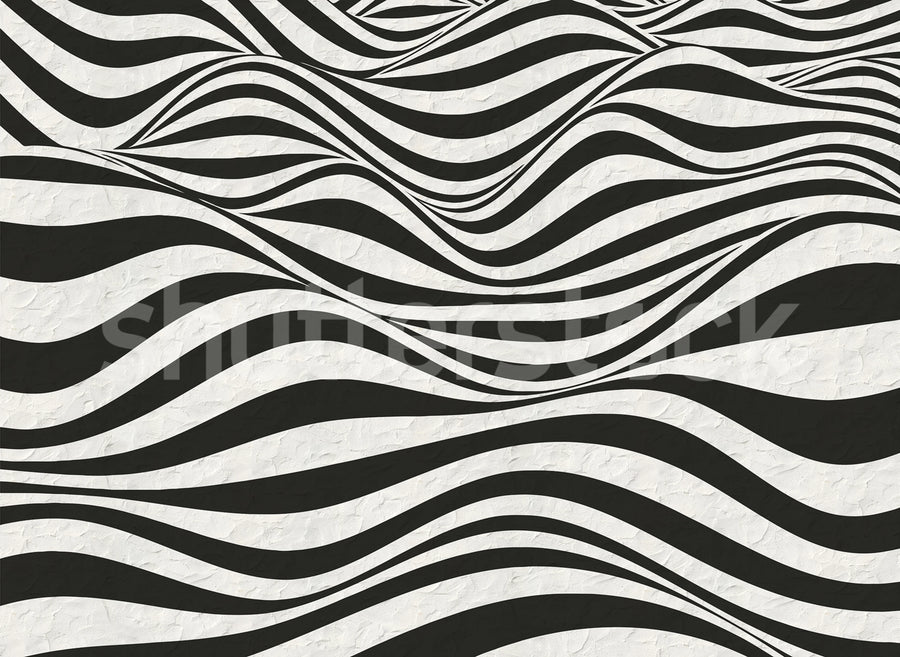 Graphic Hills, Black Mural Wallpaper
