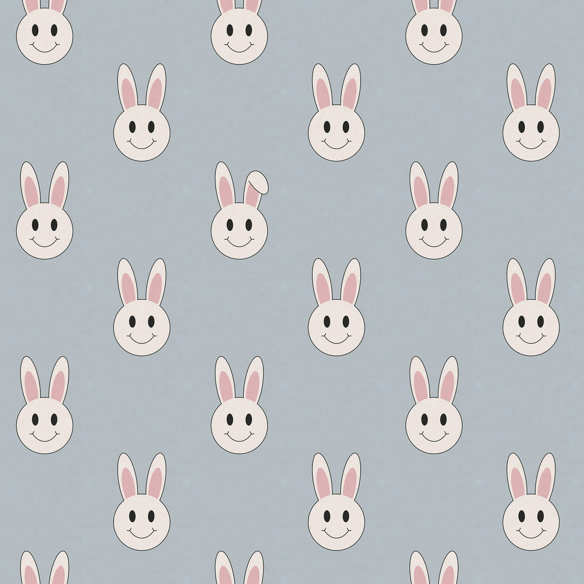 Year of the rabbit smiley, Light Blue Mural Wallpaper - pure wallpaper artwork
