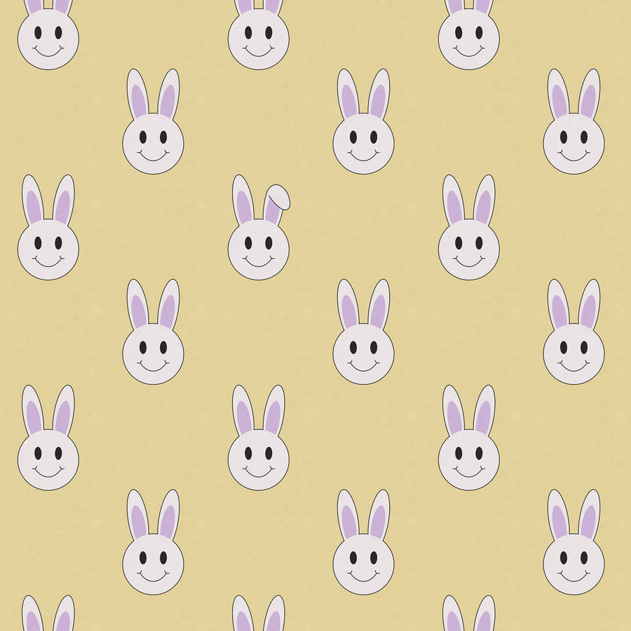 Year of the rabbit smiley, Saffron Mural Wallpaper