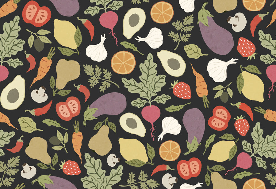 Eat Your Greens, Midnight Mural Wallpaper