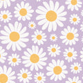 Dashing Daisies, Lilac Mural Wallpaper - pure wallpaper artwork