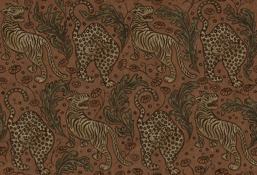 Bold Tigers, Velvet Mural Wallpaper