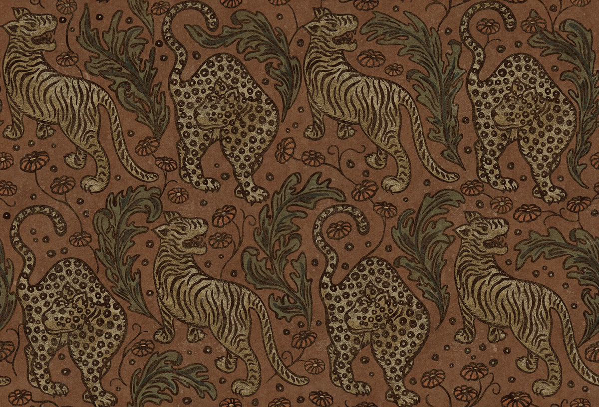 Bold Tigers, Velvet Mural Wallpaper - pure wallpaper artwork
