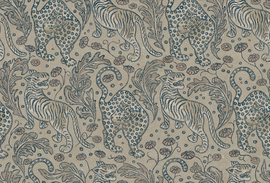 Bold Tigers, Sand Mural Wallpaper