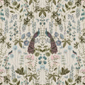 Peacock Garden, Beige Mural Wallpaper - pure wallpaper artwork