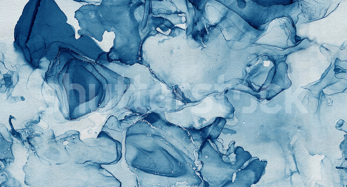 Blue Watercolors Mural Wallpaper - pure wallpaper artwork