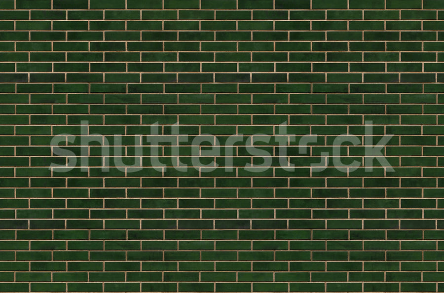 Wall of Tiles, Dark Green Mural Wallpaper