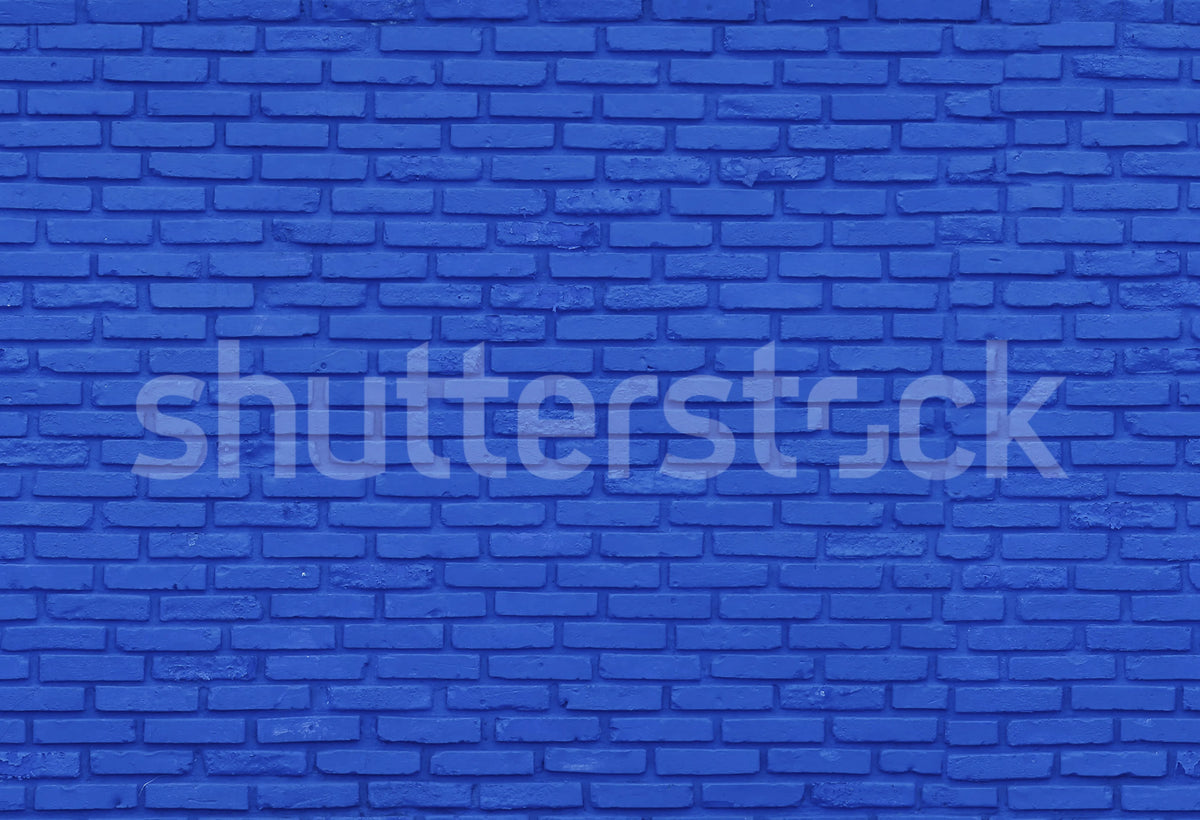 Wall of Bricks, Cobalt Mural Wallpaper - pure wallpaper artwork