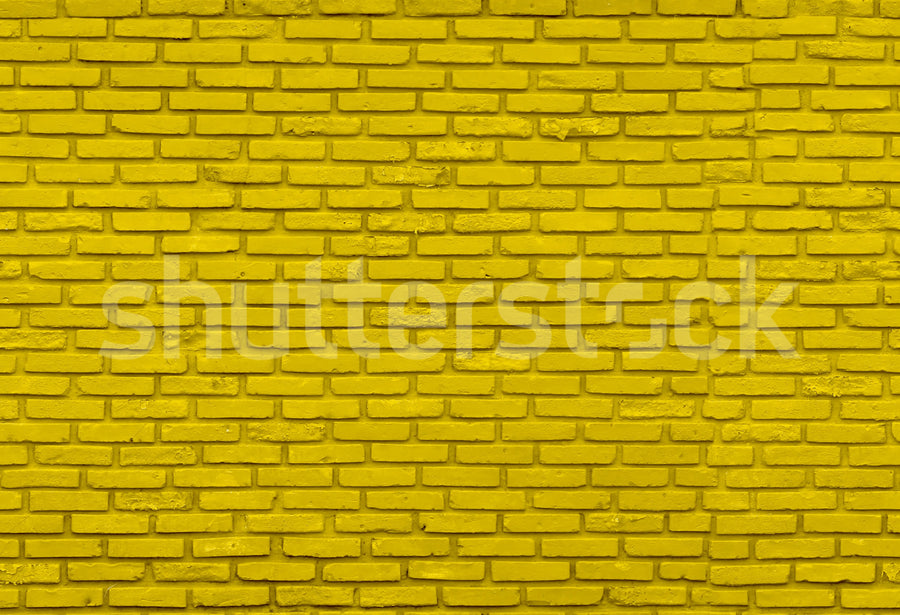 Wall of Bricks, Yellow Mural Wallpaper