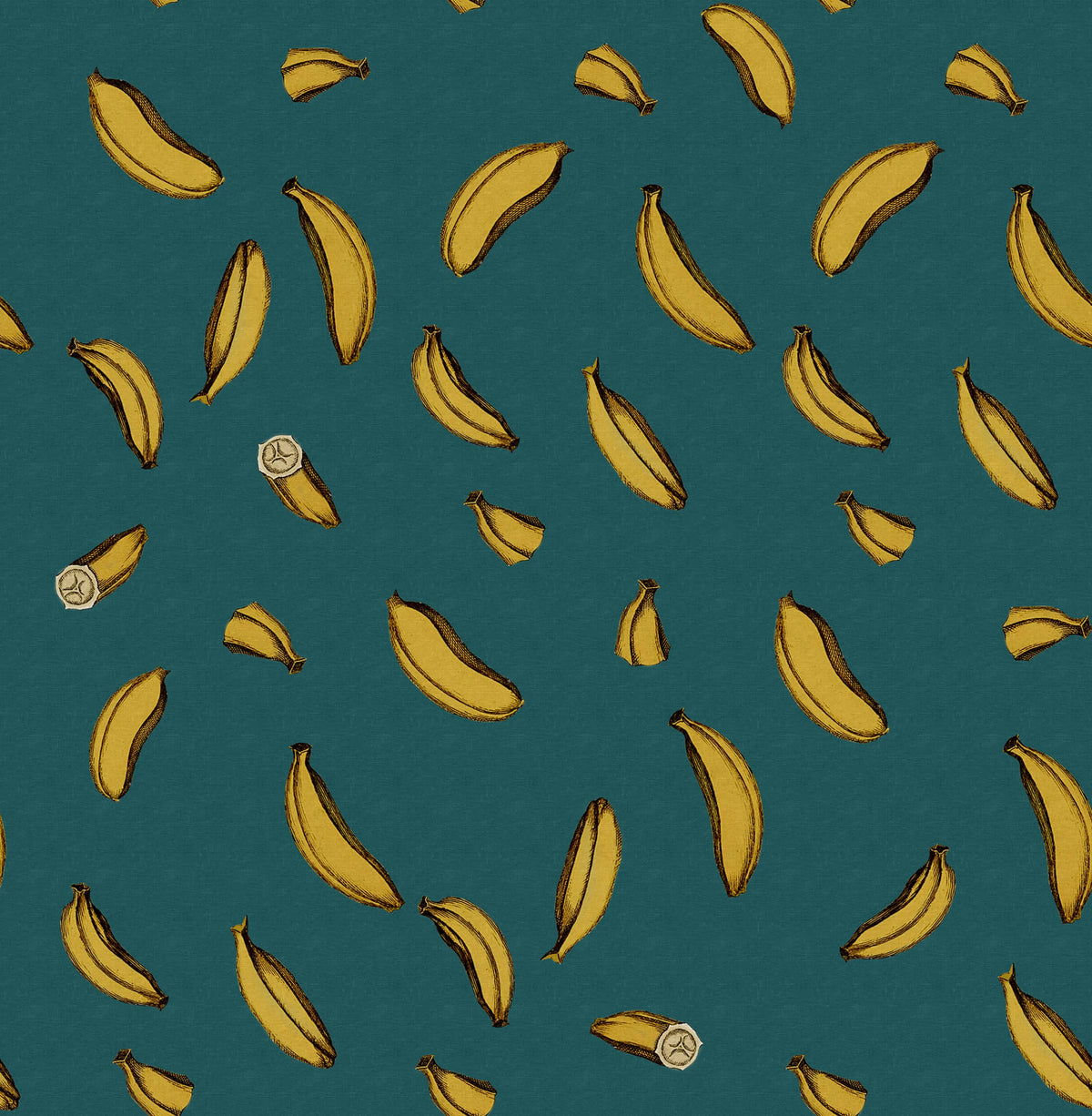 Bananza, Petrol Mural Wallpaper - pure wallpaper artwork