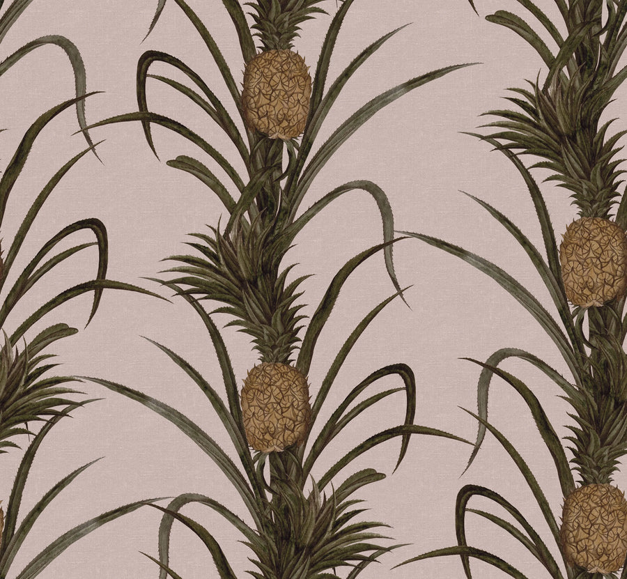 Pineapple, Soft Pink Mural Wallpaper