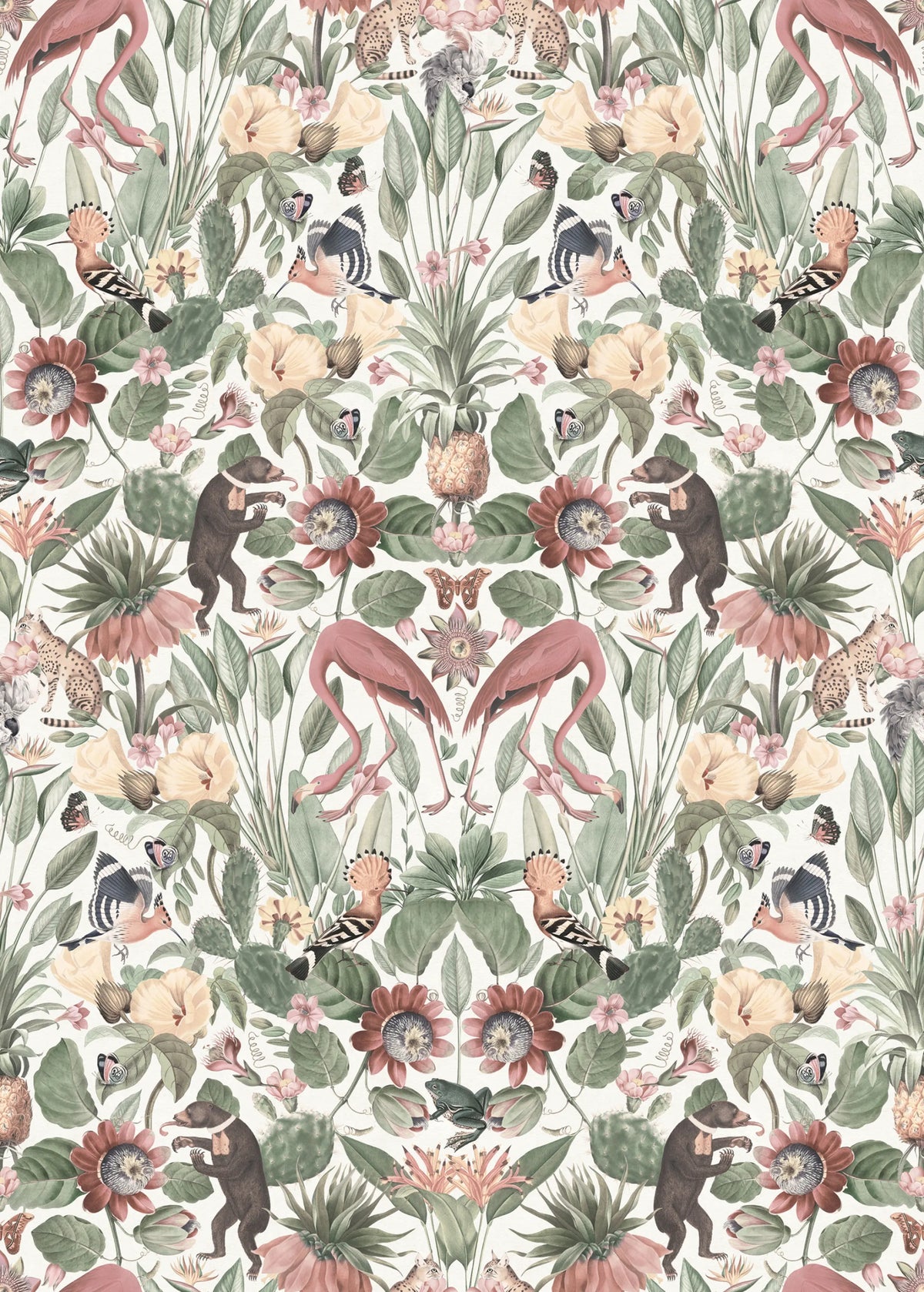 Whimsical Jungle, Pastel Mural Wallpaper - pure wallpaper artwork