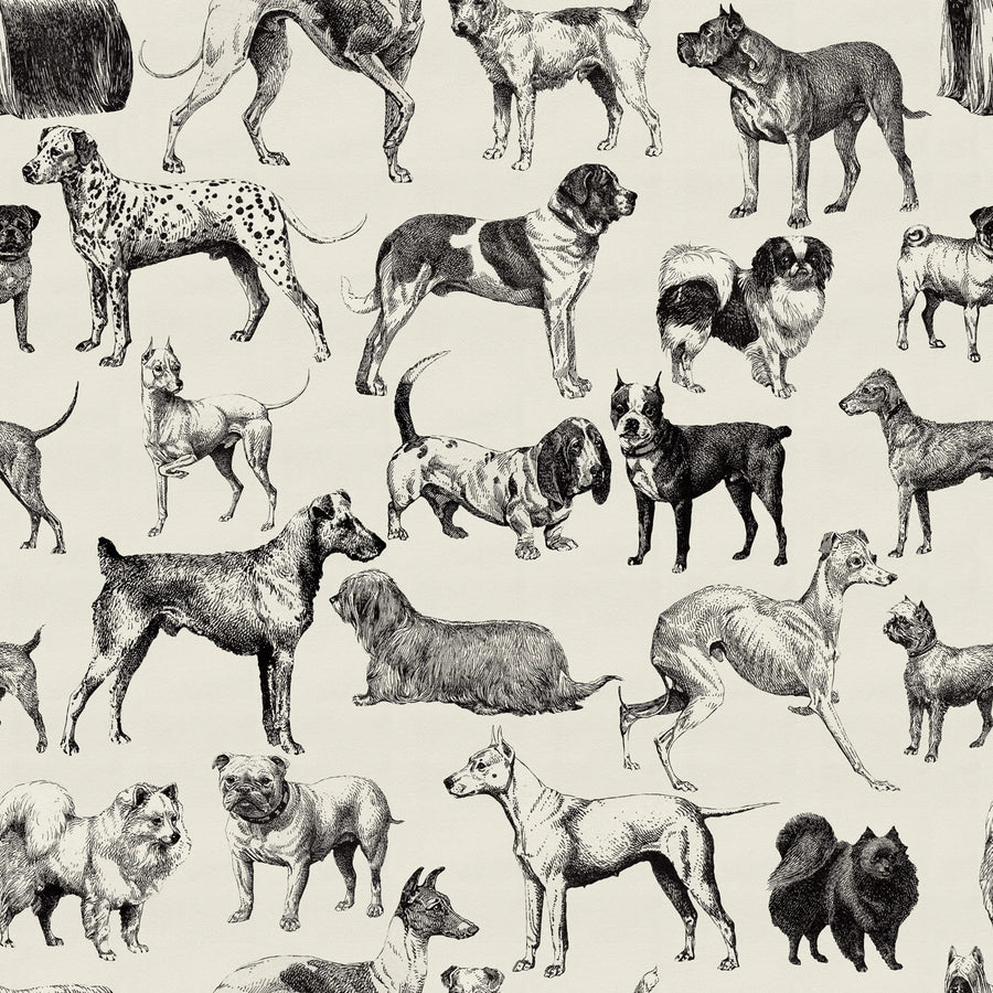 Dogs, Creme Mural Wallpaper