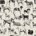 Dogs, Creme Mural Wallpaper - pure wallpaper artwork