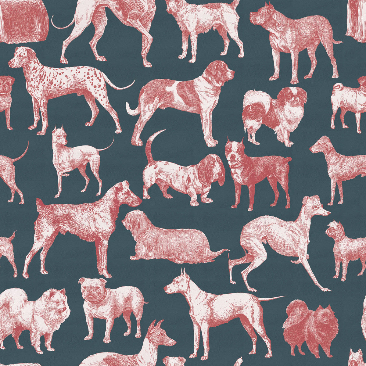 Dogs, Blue Mural Wallpaper - pure wallpaper artwork