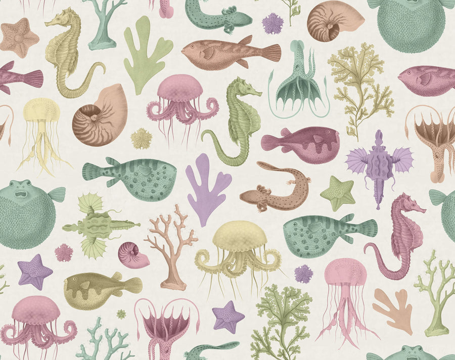 Sea Life, Pastel Mural Wallpaper