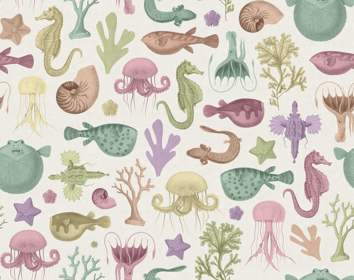 Sea Life, Pastel Mural Wallpaper - pure wallpaper artwork