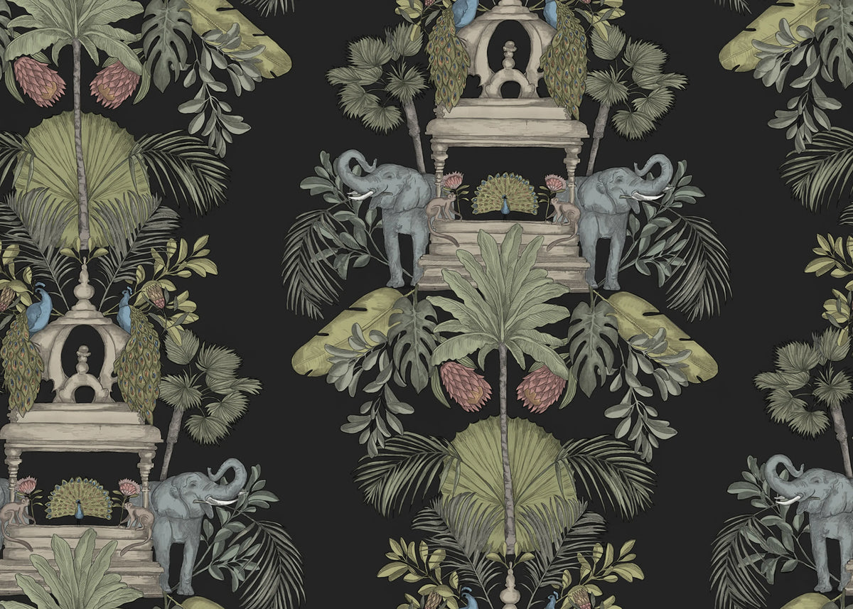 Elephant Castle, Black Mural Wallpaper - pure wallpaper artwork