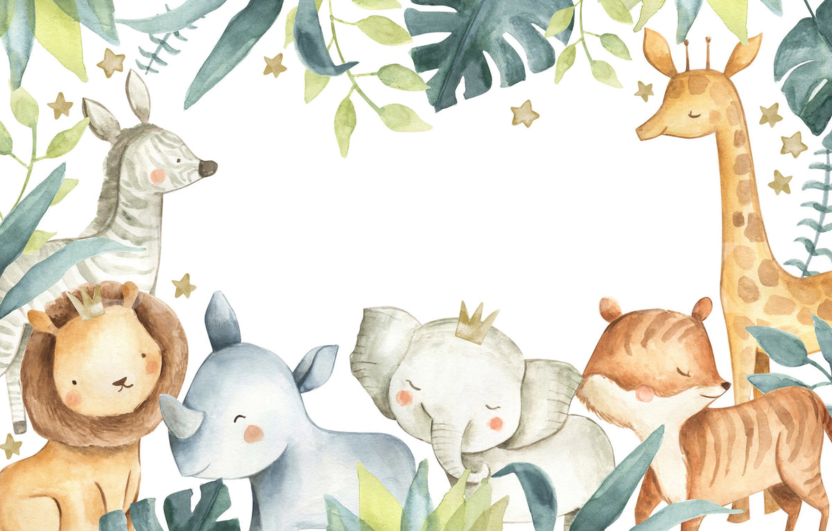 Animal Friends Mural Wallpaper - pure wallpaper artwork