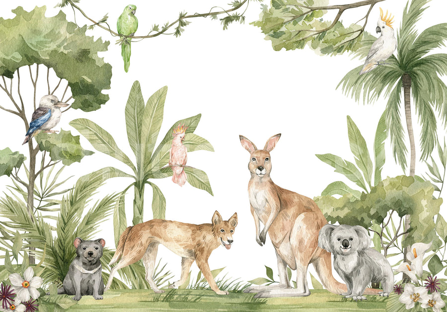 Jungle Animals Mural Wallpaper