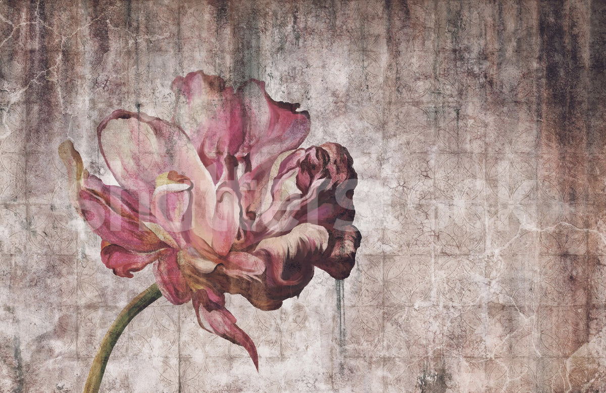Vintage Tulip Mural Wallpaper - pure wallpaper artwork