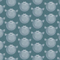 Puffer Fish, Blue Mural Wallpaper - pure wallpaper artwork