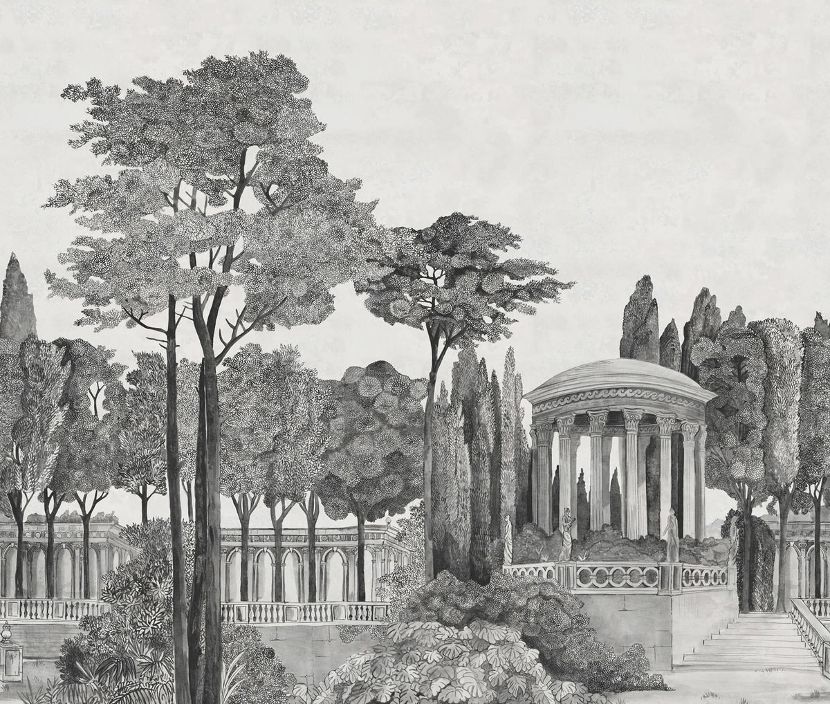 Chatsworth Park, Graphite Mural Wallpaper - pure wallpaper artwork