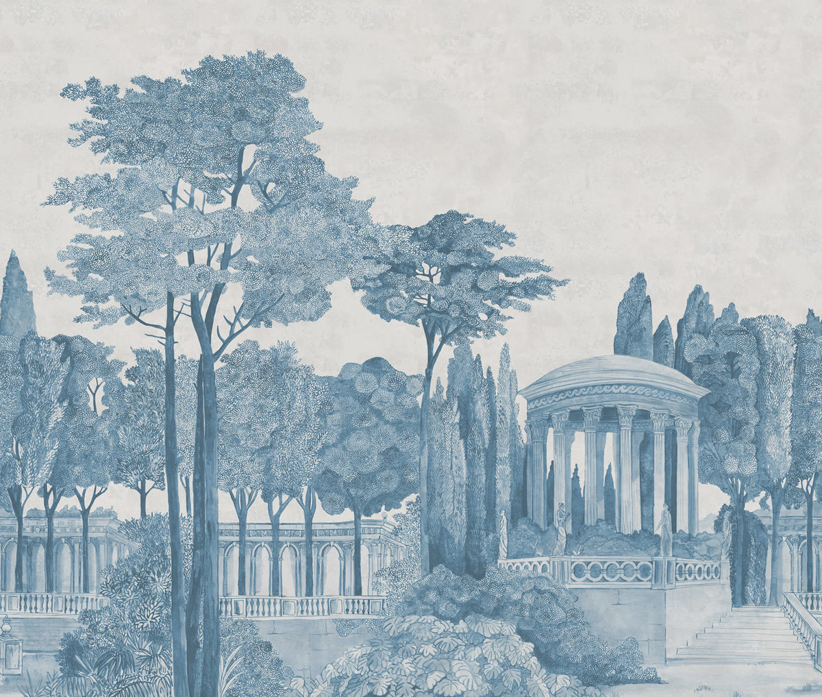 Chatsworth Park, Blue Mural Wallpaper - pure wallpaper artwork