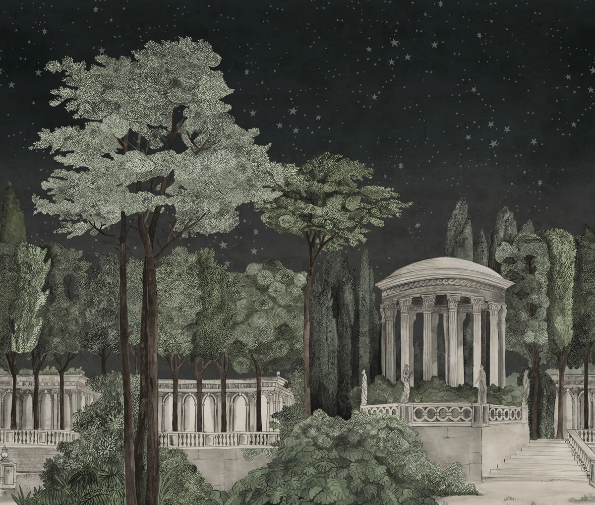 Chatsworth Park, Night Mural Wallpaper - pure wallpaper artwork