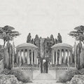 Chatsworth Park Mirrored, Graphite Mural Wallpaper - pure wallpaper artwork