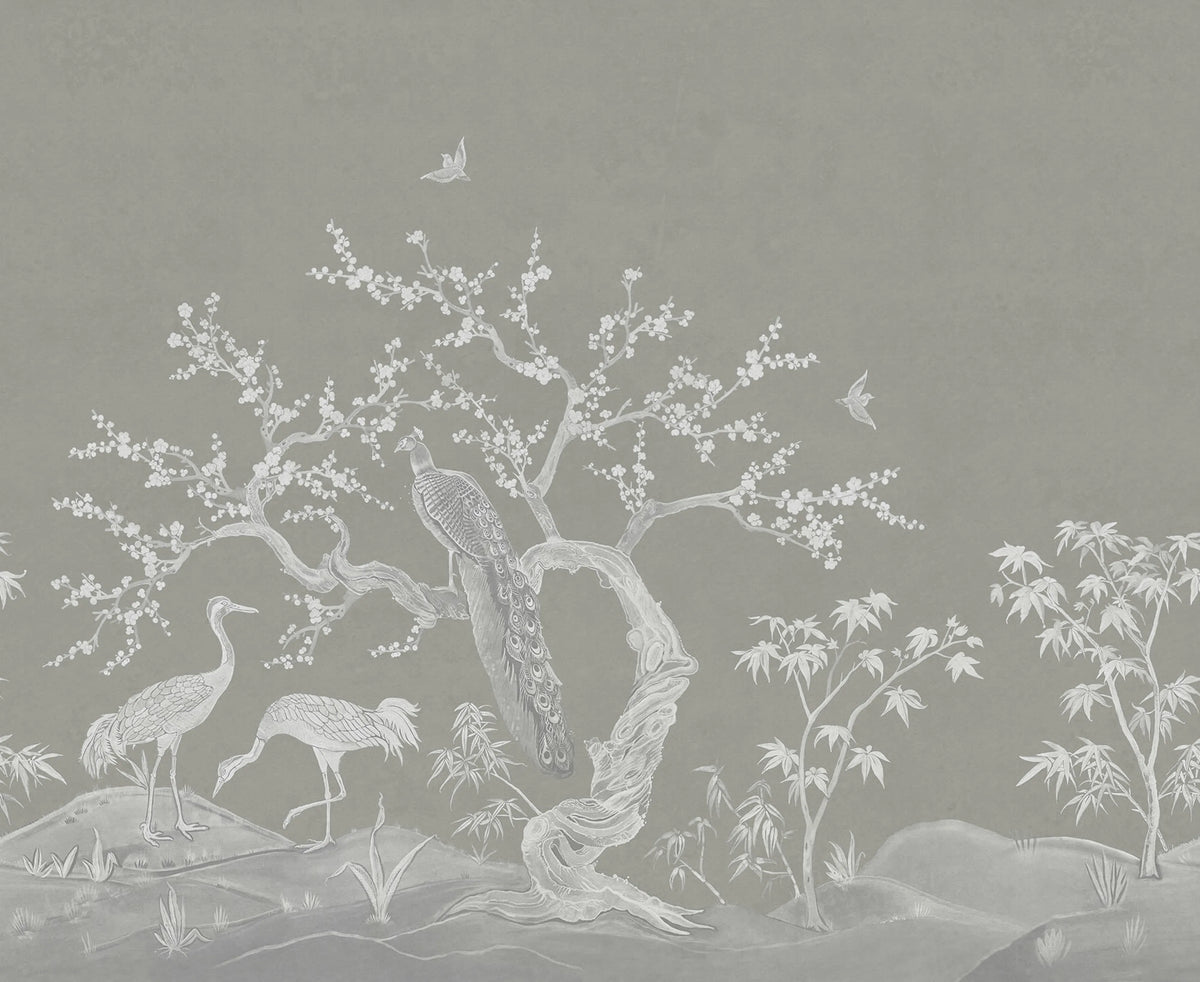 Chinoiserie Blossom, Natural Beige Mural Wallpaper - pure wallpaper artwork