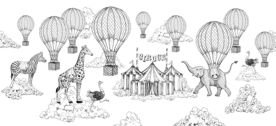 Circus Horizon, Graphite Mural Wallpaper